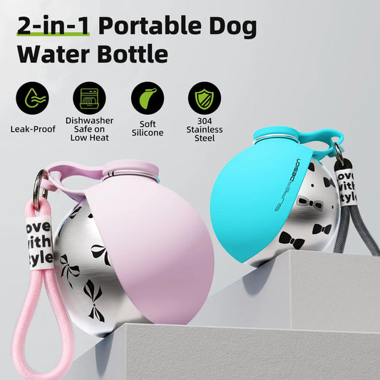2-in-1 Tragbare Hundewasserflasche