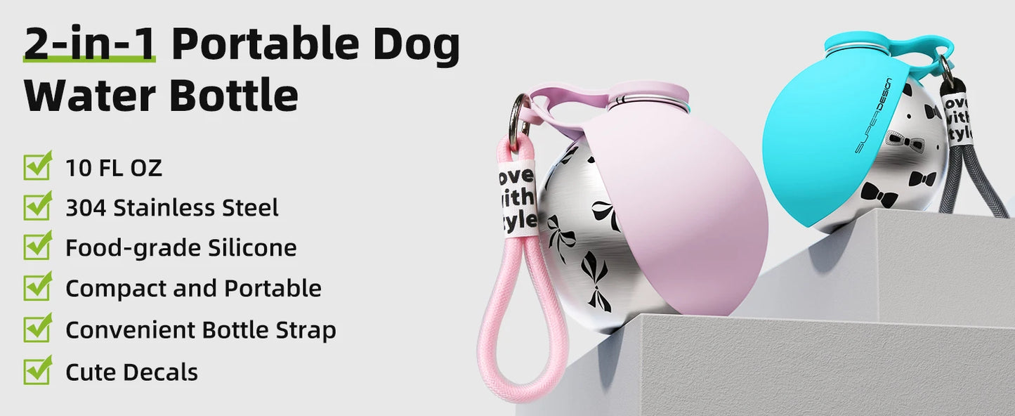 2-in-1 Tragbare Hundewasserflasche