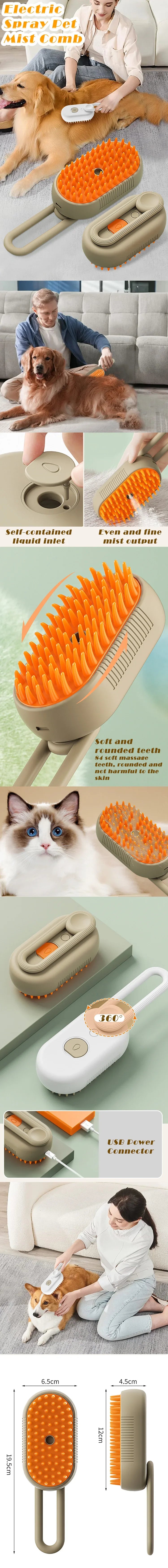 3-in-1 Dampfbürste für Hunde & Katzen